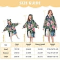 thumbnail image 4 of FORMRS Wearable Blanket Hoodie with Sleeves for Kids Cozy Flannel Sweatshirt, Green Floral, 4 of 7