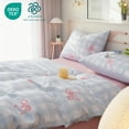 thumbnail image 3 of JOLUSERE 3-Piece Blue Gingham Pink Bow Comforter Full Set , Soft Grid Dorm Bedding Set for Kids Adults, 3 of 10