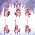 thumbnail image 3 of Llavero pintura de diamante Wdftyju forma especial doble cara ardilla rosa 6 piezas, 3 of 9