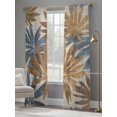 thumbnail image 4 of Navy Blue Brown Sheer Curtains for Living Room Bedroom Retro Tropical Palm Leaves Botanical Sheer Curtains 84 Inch Long 2 Panels Set Light Filtering Curtain Window Treatments Drapes for Dining Room, 4 of 6