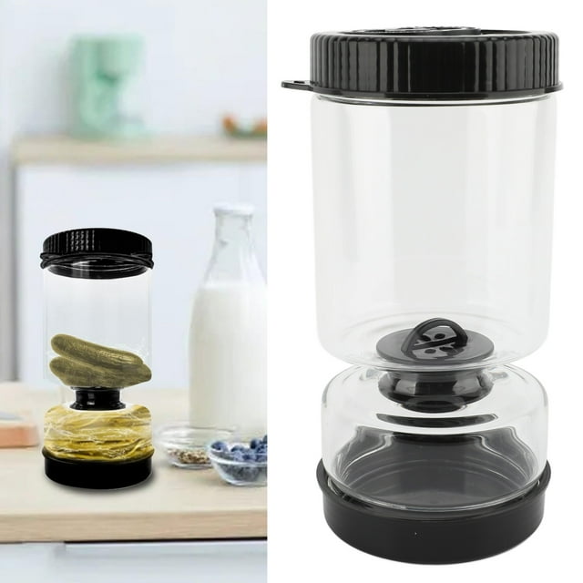 Tarro De Pepinillo Filtrado, Tarro De Kimchi Multifuncional Negro Para Cocina