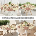 thumbnail image 7 of Pioneer Flower Floral Print Pattern Round Fitted Tablecloth with Elastic Edge,Dining Table Cover Waterproof,Outdoor Round Tablecloth for Camping,Dining,Indoor and Outdoor, 7 of 7