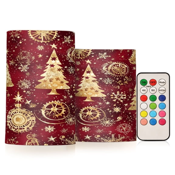 BZSMCE Flameless Candles LED Lights Gold Christmas Trees Creativity Battery Candles