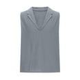 thumbnail image 5 of ZyeKqe Cotton Linen Tank Tops for Men Summer Sleeveless Muscle Shirts Deep V Neck Loose Fitted Beach Top, 5 of 7
