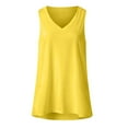 thumbnail image 3 of Amtdh Women's Trendy Oversized Tank T Shirts Solid Tees for Women Clothes for Teen Girls Casual Vest Tops Short Sleeve Shirts V Neck Blouse Y2K Clothing Summer Yellow XL, 3 of 3