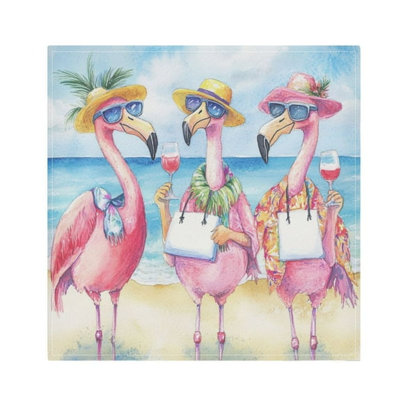 Qxltty Traveling Flamingos Napkins 20×20in Perfect for Parties Dinners Weddings Cocktail Housewarming Cloth Napkins Set of 6