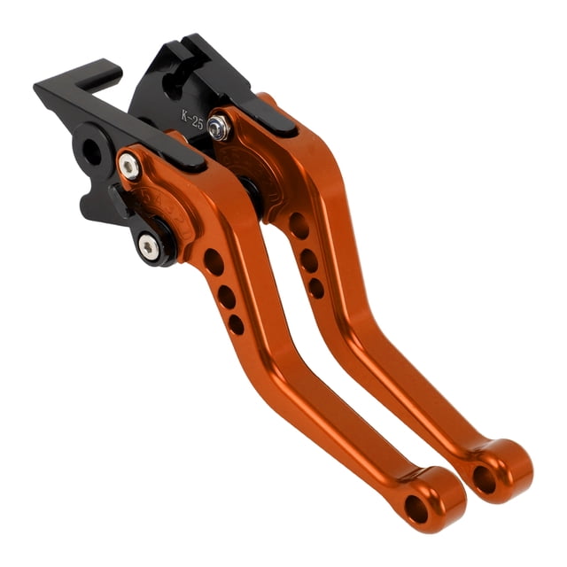 Palancas de freno y embrague cortas Unique Bargains para Kawasaki NINJA 400R 2011, palanca de freno ajustable en 6 posiciones, aleación de aluminio, naranja, 1 par