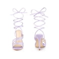 thumbnail image 5 of BLISSFUL STEP Rhines Strappy Lace Up Slingback Stiletto Heel Sandal for Women Lilac 7, 5 of 6