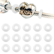 CIMAXIC Ring Beads for Bracelets Silicone Rubber Stoppers 80Pcs