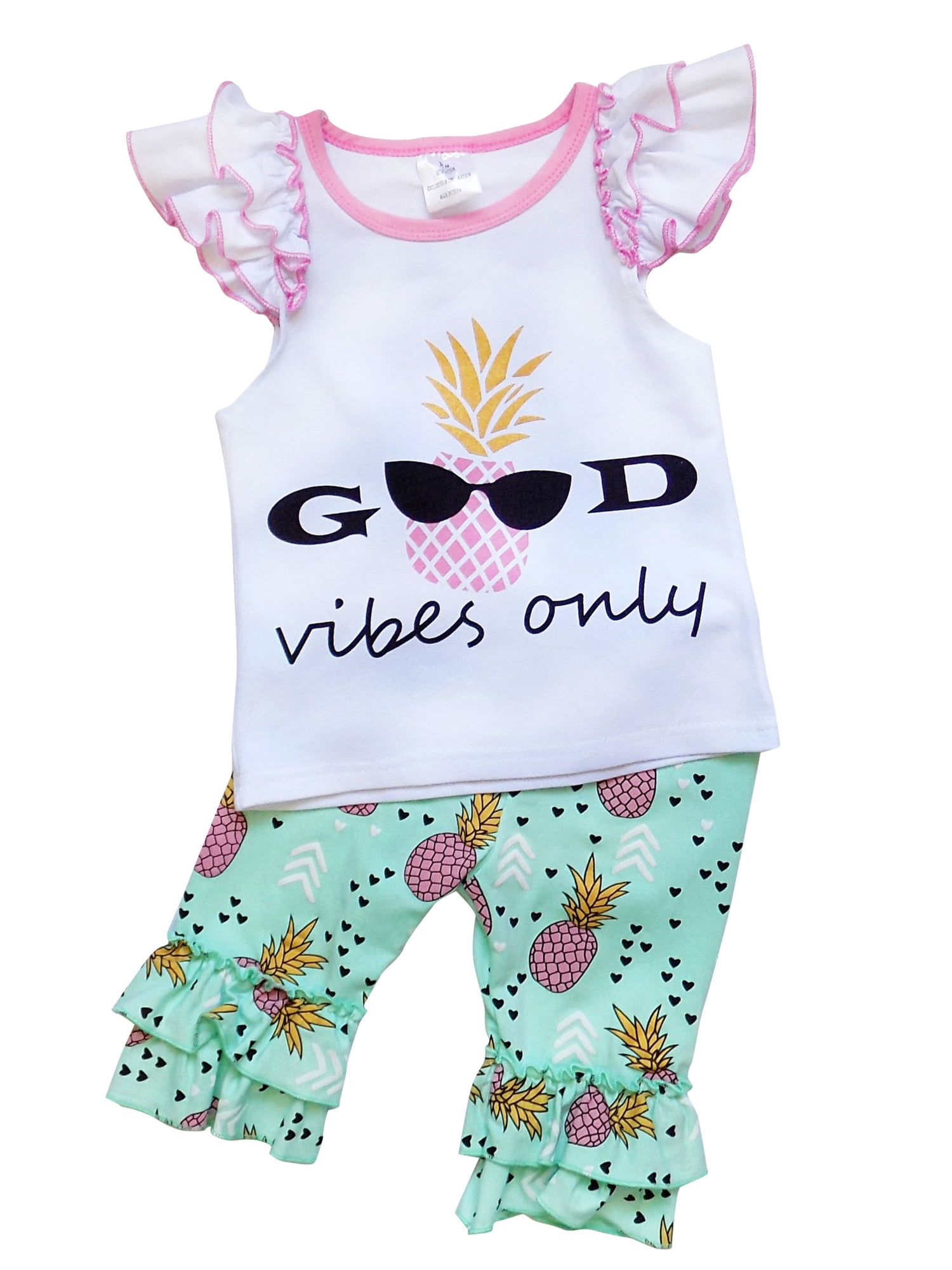 So Sydney Girls or Toddler Deluxe Novelty Ruffle Summer Boutique Shorts Outfit