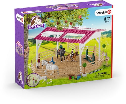 schleich horse club 42344 riding centre with rider and horses figurine