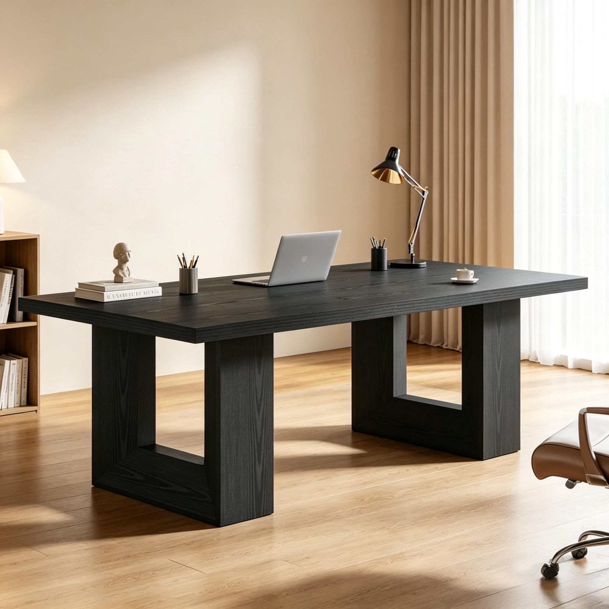 62.99" Rectangular Executive Computer Desk, Conference Table Seating 6 to 8