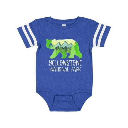 

Inktastic Yellowstone National Park- Mountains and Bear Shape Gift Baby Boy or Baby Girl Bodysuit