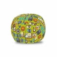 thumbnail image 1 of Hipster Storage Toy Bag Chair, Travel Adventure Elements Like Camera Passport Ticket Compass Map Backpack Motif, Stuffed Animal Organizer Washable Bag, Large Size, Multicolor, by Ambesonne, 1 of 3