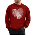 thumbnail image 2 of PNTUTB Valentine's Day Sweatshirts for Men's Fashion Print Crew Neck Long Sleeve Casual Loose Pullover Tops, 2 of 6
