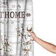 thumbnail image 4 of LVRLVR 1/4 "Sweet Home" Rustic Farmhouse Fabric Shower Curtain Rug Set - Flower Bath Mat Bathroom Decoration,Brown, 70.8" × 70.8", 4 of 9
