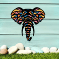 thumbnail image 5 of Geometric Elephant Metal Wall Art, Colorful Decorative Wall Sculpture, 5 of 8