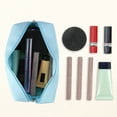 thumbnail image 6 of Small Portable Travel Cosmetic Bag for Women Zipper PU Leather Makeup Bag Suitable for Lipstick Blue, 6 of 6