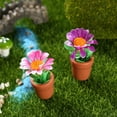 thumbnail image 4 of Trayknick 1 Set Mini Potted Plant Statue Vivid Realistic Shape Resin Whimsical Design Mini Flower Miniature Lawn Decor Mix Color, 4 of 13