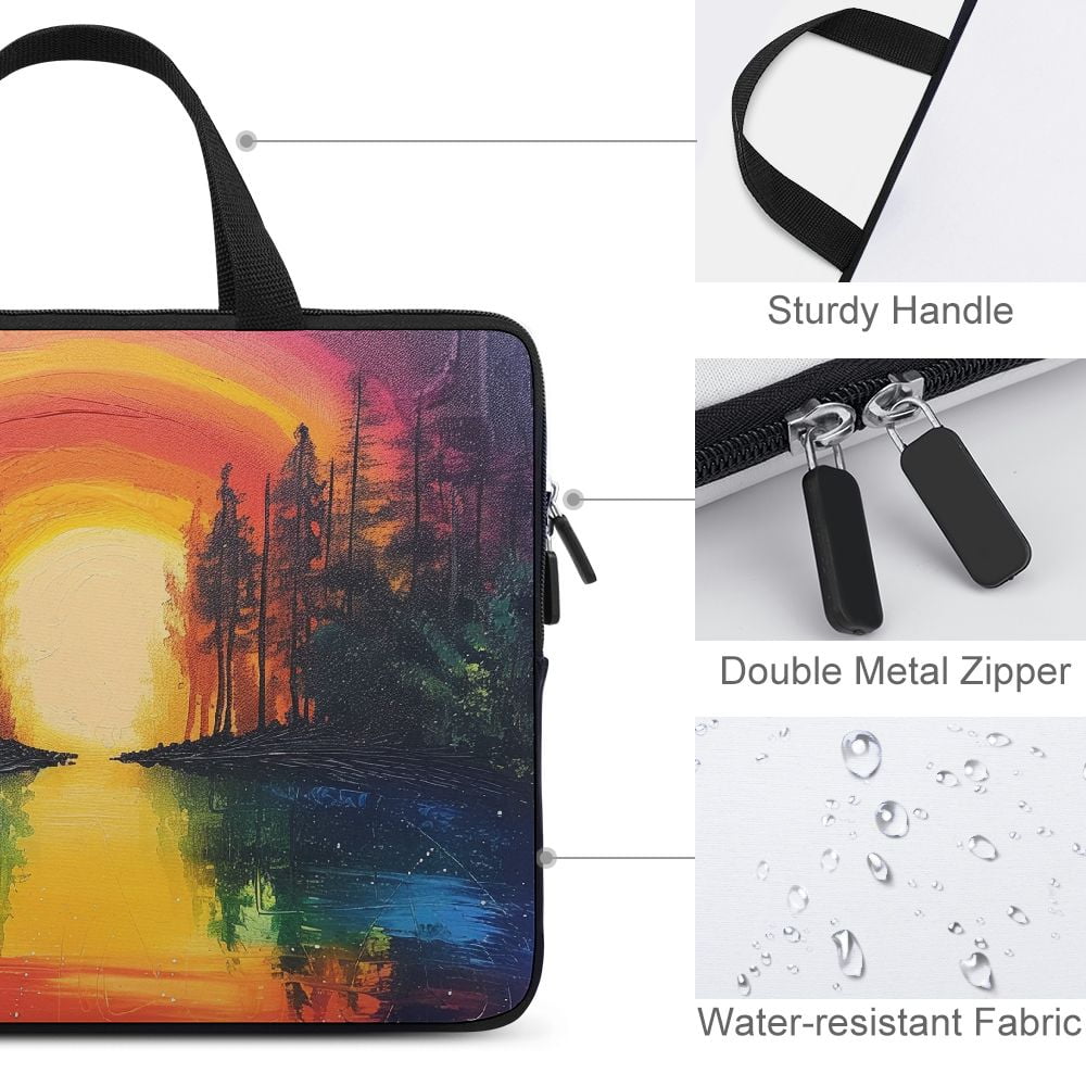 JRXY Rainbow Forest Laptop Bag Diving Fabric Computer Protective Handle Case Neoprene Tablet Cover 10inch