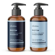 Aquableu Thickening & Nourishing Kids Daily Shampoo & Conditioner with Biotin & Jojoba Oil, Full Size Set, 2 Piece