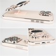 thumbnail image 6 of Compatible with iPhone 14 Pro Case Glitter 6D Plating Cute Bear Hidden Stand Holder Phone Case with Lens Film Camera Protection for Women Men Girly Plating Shockproof Phone Cover, Pink, 6 of 6
