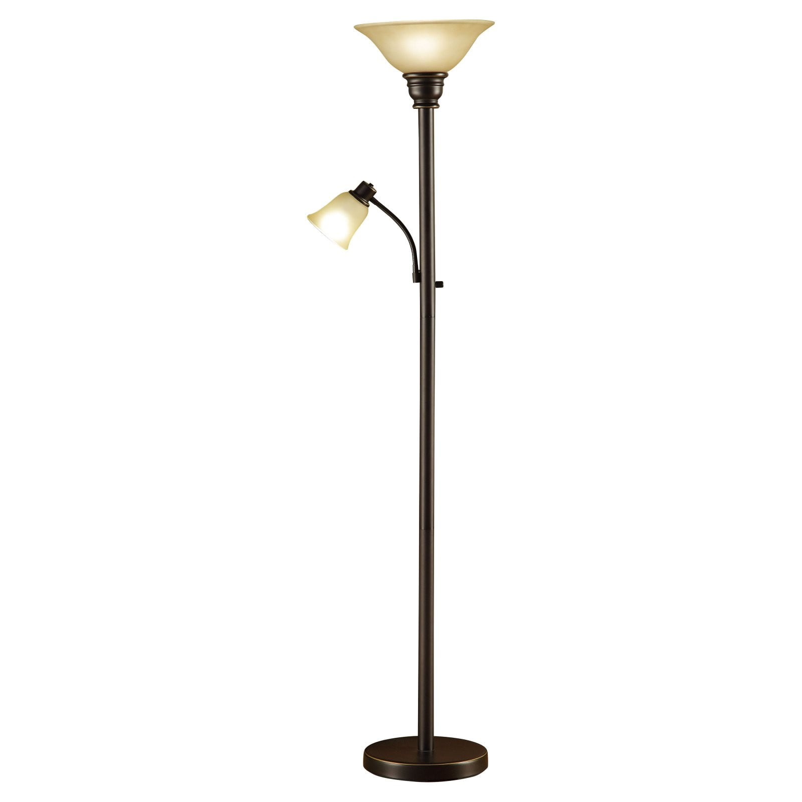 Cresswell Lighting Oil Rubbed Bronze Mother And Daughter Torchiere Floor Lamp