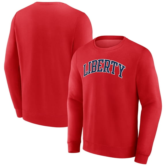 Men's Red Liberty Flames Short Name Fleece Pullover Sweatshirt