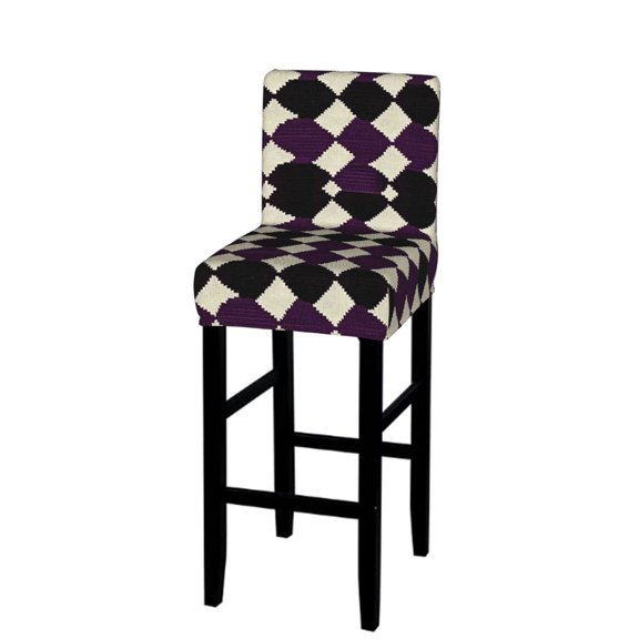 One Piece Bar Chair Stool Cover Is Soft And Comfortable Wrinkle Resistant Wear And Tear Resistant Stitched In Elastic Hem For Daily Use Violet Retro Houndstooth_3