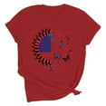 thumbnail image 3 of VKOYWKM T-Shirts du 4 Juillet pour Femmes Fête de l'Indépendance T-Shirts Graphiques Drapeau Américain Manches Courtes Col Rond Patriotiques T-Shirts du 4 Juillet, 3 of 7