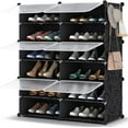 thumbnail image 2 of Zapatera de 6 niveles, gabinete con estantes de plástico para 24 pares de zapatos, organizador para clóset, pasillo, dormitorio, entrada, 2 of 19