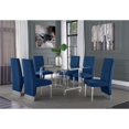 thumbnail image 2 of 7pc. 68" x 40" Glass Dining Set with 6 Chairs and Silver Stainless Steel, 2 of 4