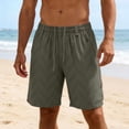 thumbnail image 6 of Big & Tall Summer Shorts for Men Casual Straight Elastic Waist Drawstring Loose Cargo Short with Zipper Pockets (3XL, Army Green), 6 of 9