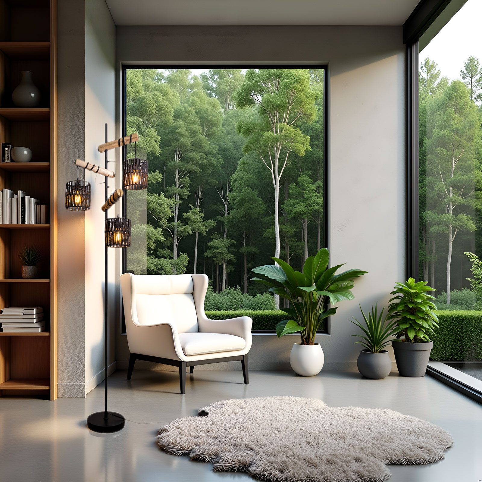70" Floor Lamps for Living Room,Natural Shades, Tall Standing Lamp
