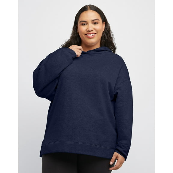 Hanes EcoSmart Women's Fleece Hoodie (Plus Size) Navy Heather 2X