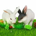 thumbnail image 4 of Artificial Rabbit Decor Simulated Plastic Model Rabbit Model Figurine Adornment Ornament Home Animal Decor Home Adornment for Home Landscape (Black and White), 4 of 8