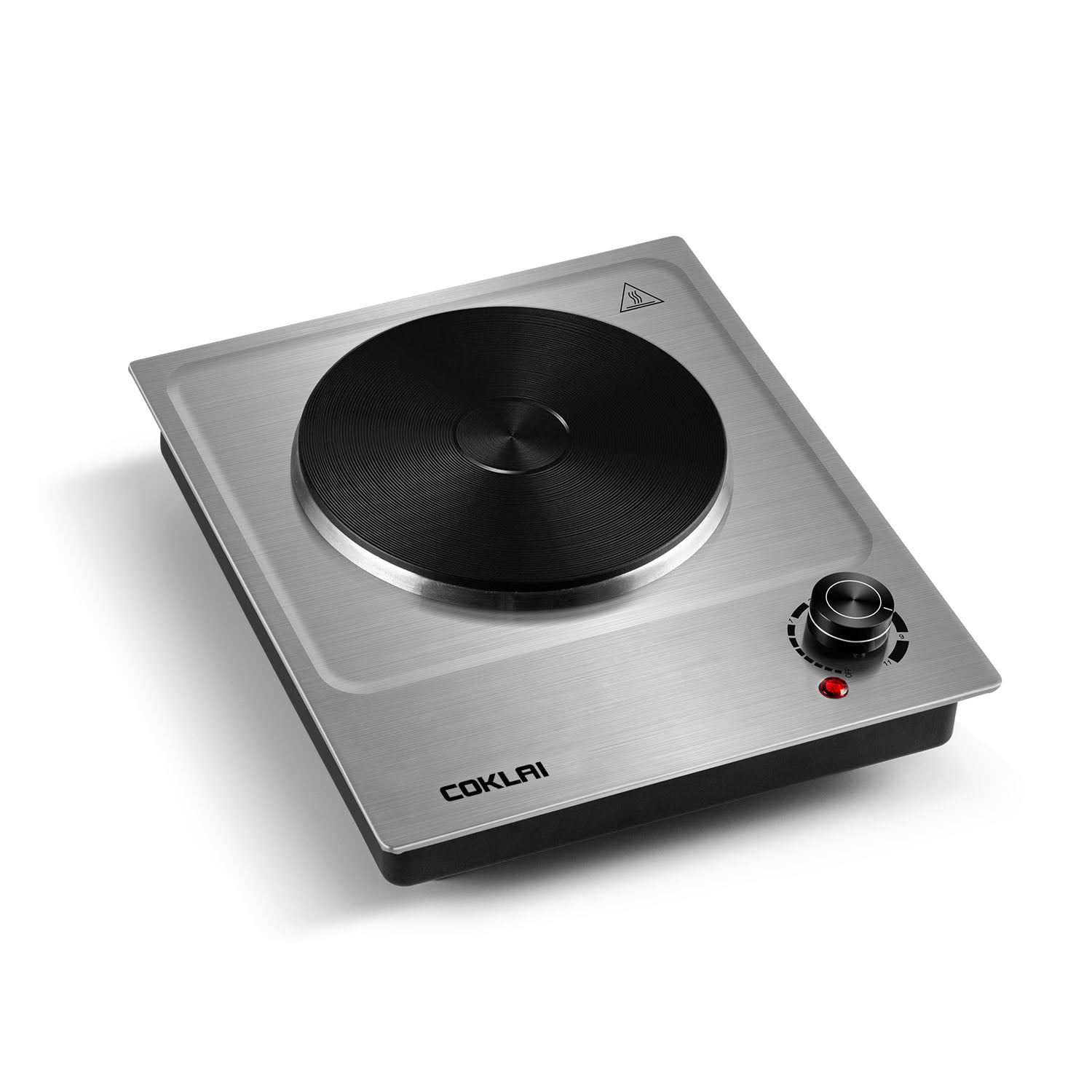 COKLAI 1500W Portable Hot Plate with Cast-Iron Single Burner, 11-Level Heat Control