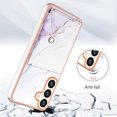 thumbnail image 2 of For Samsung Galaxy S24+ 5G Marble Pattern IMD Card Slot Phone Case(White,iPhone 15 Pro, 2 of 6