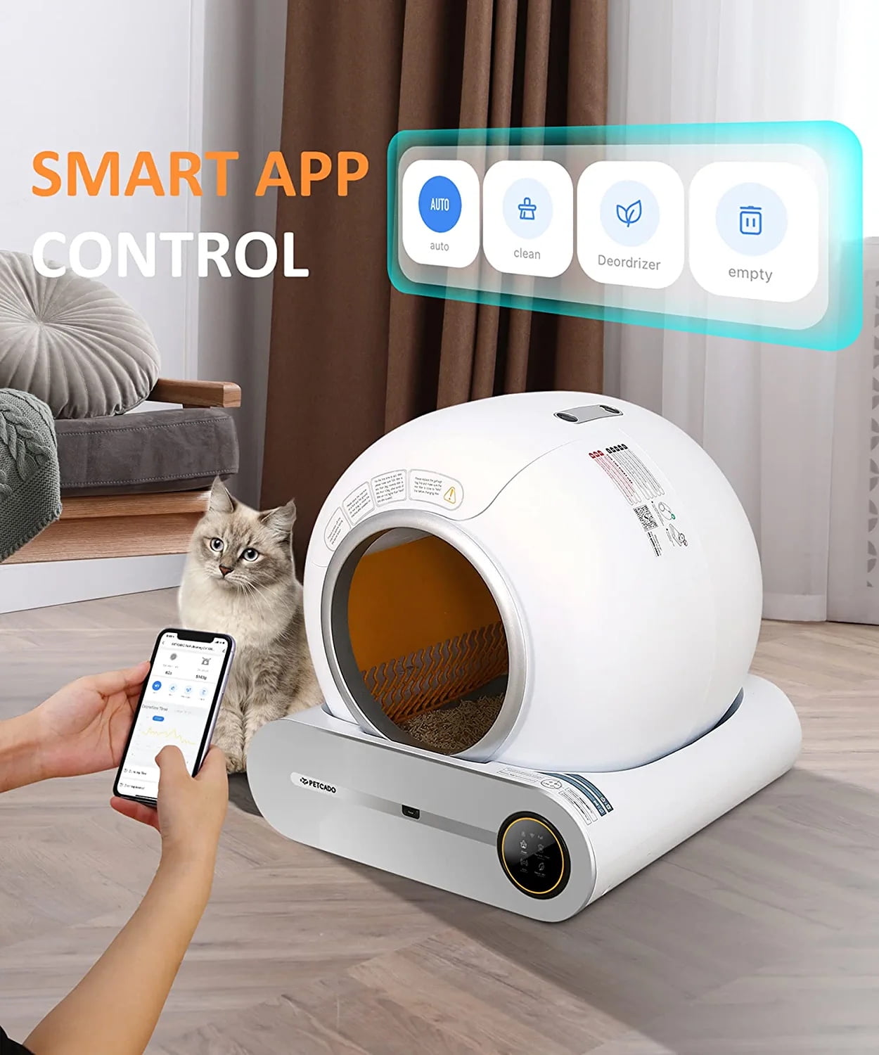 Lemulegu Self-Cleaning Cat Litter Box, Automatic Cat Litter Box with APP Control