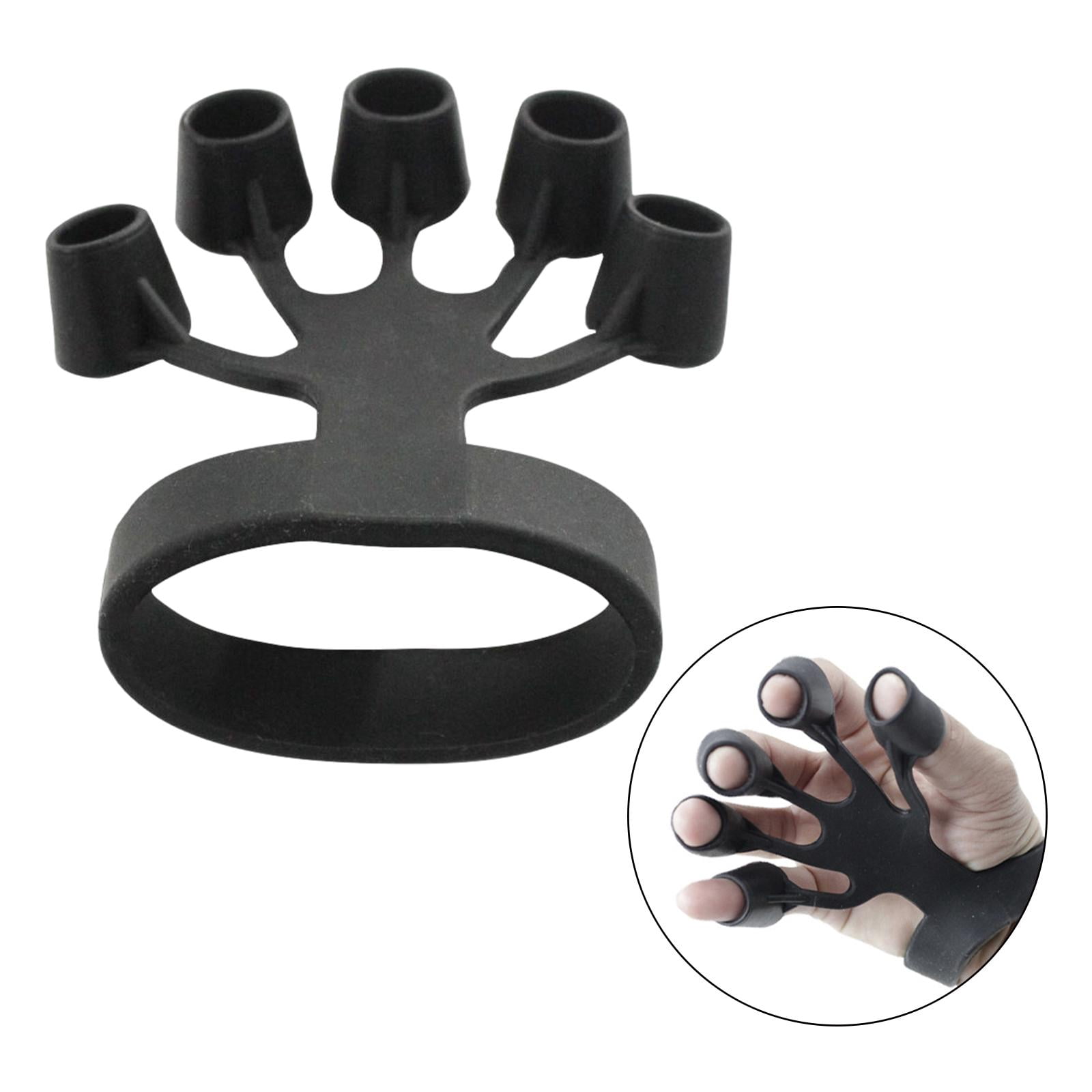 harayaa 5x Hand Grip Strengthener Fitness Equipment Finger Exerciser Wrist Training Puller Finger Resistance Band Silicone Tool for Piano Rock Climbers 5 Pcs