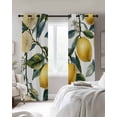 thumbnail image 4 of Lemon Fruit Blackout Curtains for Bedroom Living Room Darkening Curtains 54 Inch Long Retro Watercolor Farmhouse Leaf Flower Short Curtain for Small Window Treatment Grommet Drapes 52"x54"x2, 4 of 9
