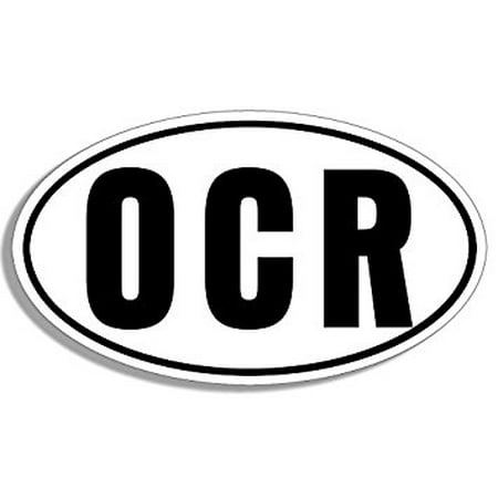 WHITE Oval OCR Sticker Decal (Obstacle Course Runner spartan race run mud) Size: 3 x 5
