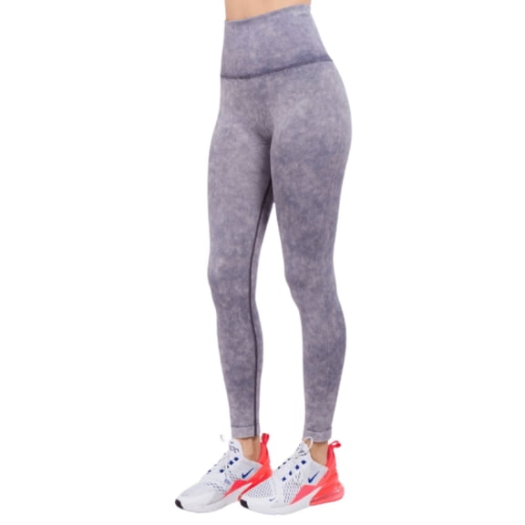 Women's High Waist Acid Wash Activewear Leggings - Amethyst, S