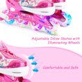 thumbnail image 4 of XMBT Patins en Ligne Ajustables à Bottes Souples avec Roues Lumineuses - Rose, Taille P (Convient aux CN31-34) - Système de Protection Triple, Matériau Respirant, et Freins Commutables pour Enfants, 4 of 6