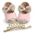 thumbnail image 2 of Infant Baby Girls Soft Sole Bowknot Princess Wedding Dress Mary Flats Prewalker Newborn Baby Sneaker Shoes 0-18M, 2 of 6