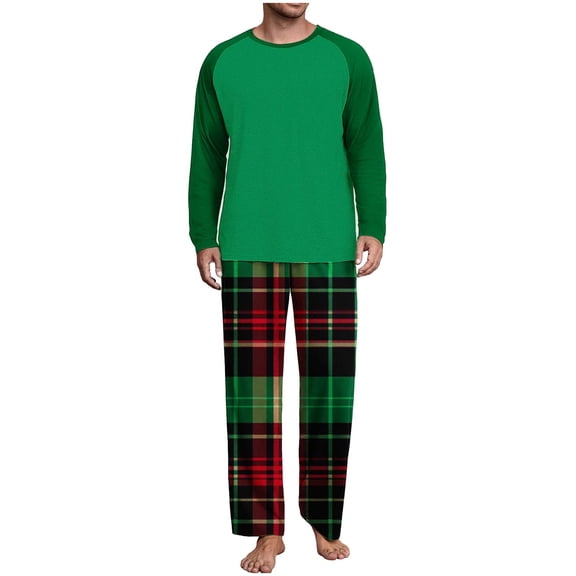Fewfanhot Men's Pajama Sets Lightweight Nightwear Pjs Sleepwear Quick Dry Soft Comfy Long Sleeve Loungewear With Pocket