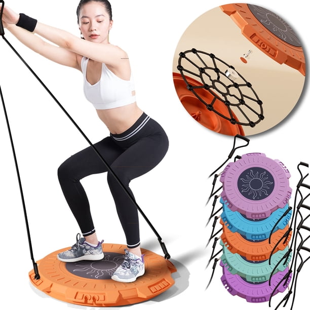 Disco de cintura giratorio para fitness en casa - Entrenamiento de abdominales, caderas y muslos - Masaje magnético de pies - Diseño antideslizante - 27x27 cm - Capacidad de 100 kg - Cuerda de