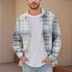 thumbnail image 1 of Seeotter Mens Stretchy Knit Plaid Shirt Long Sleeve Button Down Shirts Casual Western Cowboy Tops, 1 of 5
