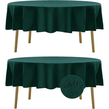 

XIACOCO-2 Pack Waterproof Round Tablecloth 90 Inch Stain Resistant And Wrinkle Polyester Table Cloth Fabric Table Cover For Kitchen Dining Wedding Party Holiday Dinner-Hunter