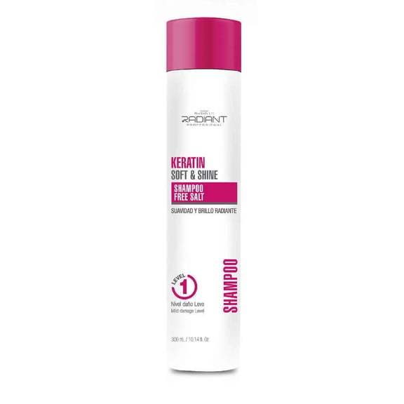 Placenta Life Radiant Professional Keratin Soft & Shine Hair Shampoo with Hydrolyzed Keratin for a Perfect and Healthy Hair - Split Ends repairing- Nourishing- Frizz Control- 300 ml./ 10.14 fl.oz.